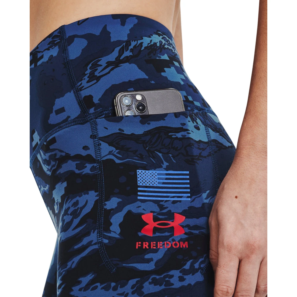 'Under Armour' Women's Meridian Freedom Biker Shorts - Academy / Red - Image 4