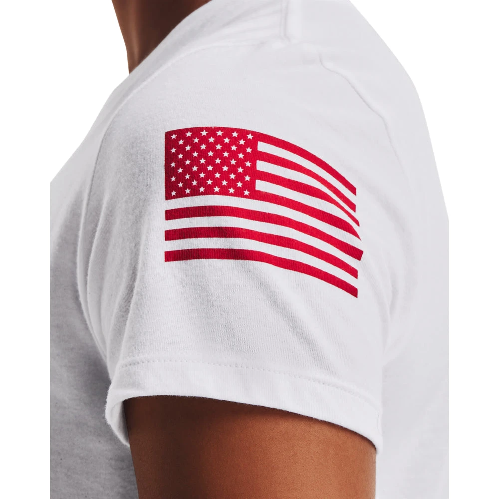 'Under Armour' Women's Freedom Logo T-Shirt - White / Red - Image 2